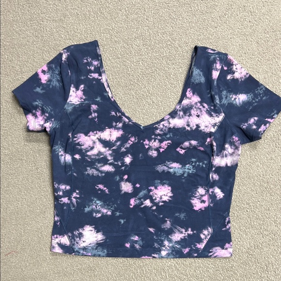 lululemon athletica Tops - lululemon athletica Tie-Dye Crop Top - Navy and Pink